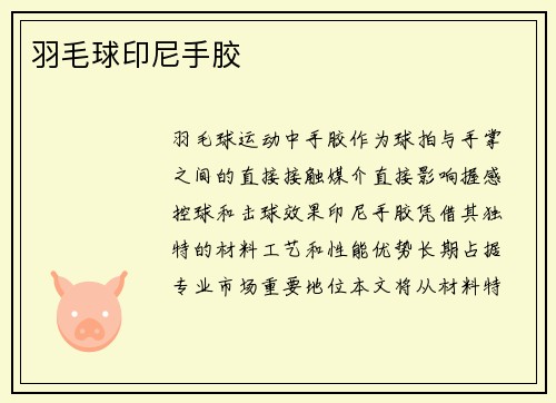 羽毛球印尼手胶